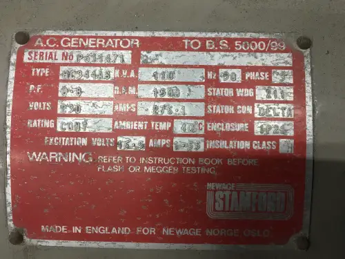 ГЕНЕРАТОР CUMMINS 6BT5.9 CPL0698 110KVA Б/У - Миниатюра 3