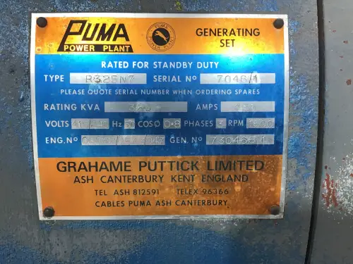 PUMA R325N7 GENERATOR 325 KVA GEBRUIKT - Miniatuur afbeelding 6