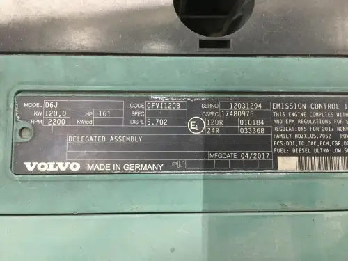 VOLVO D6J NúCLEO PARA PIEZAS - Imagen miniatura 2