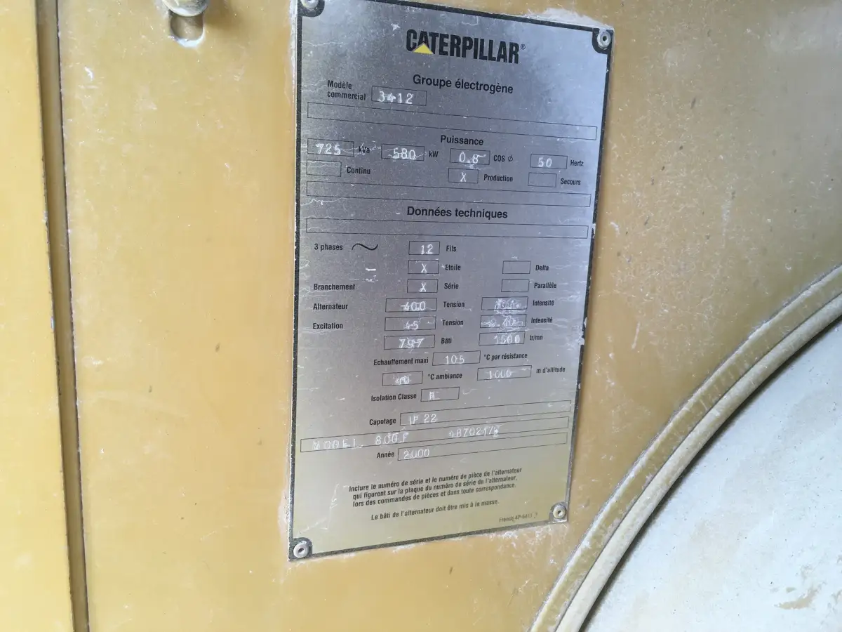 CATERPILLAR 3412 GENERATOR 725KVA USED - Picture 8
